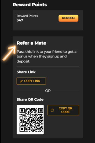 Find Refer a Mate section
