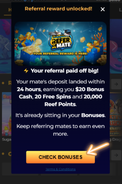 Notification when your mate deposits