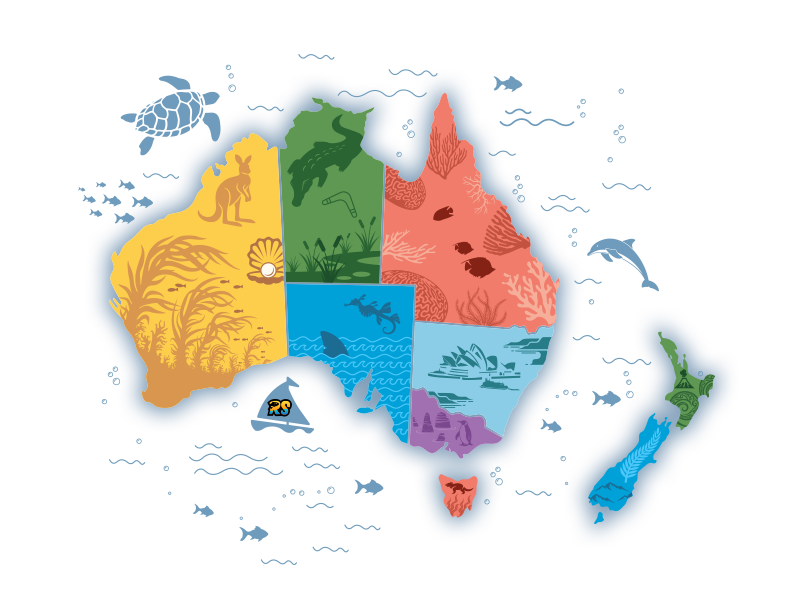 Australia and New Zealand territory map